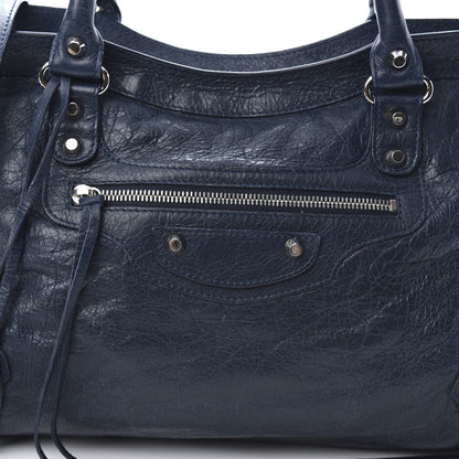 Balenciaga Agneau Classic Silver Hardware City Blue Obscur 8 of 13