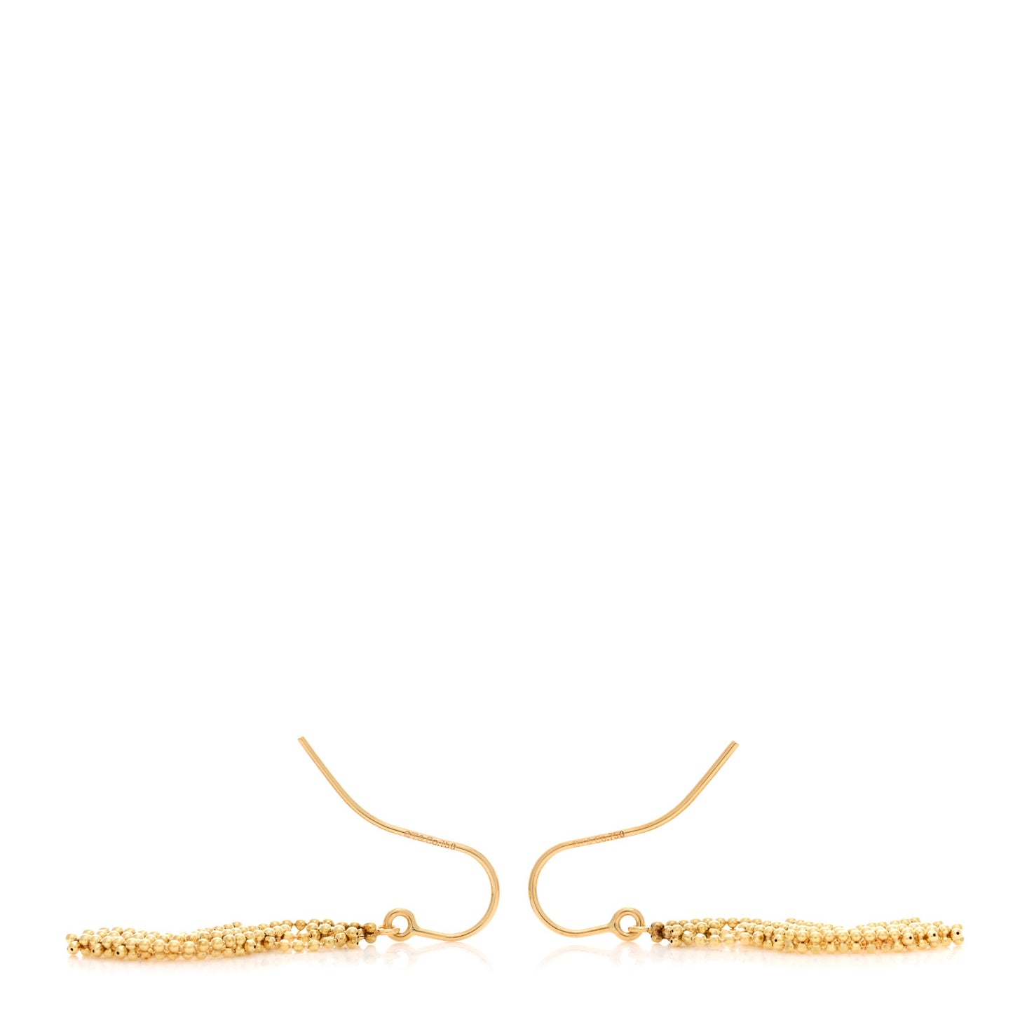 18K Yellow Gold Bead Drop Earrings
