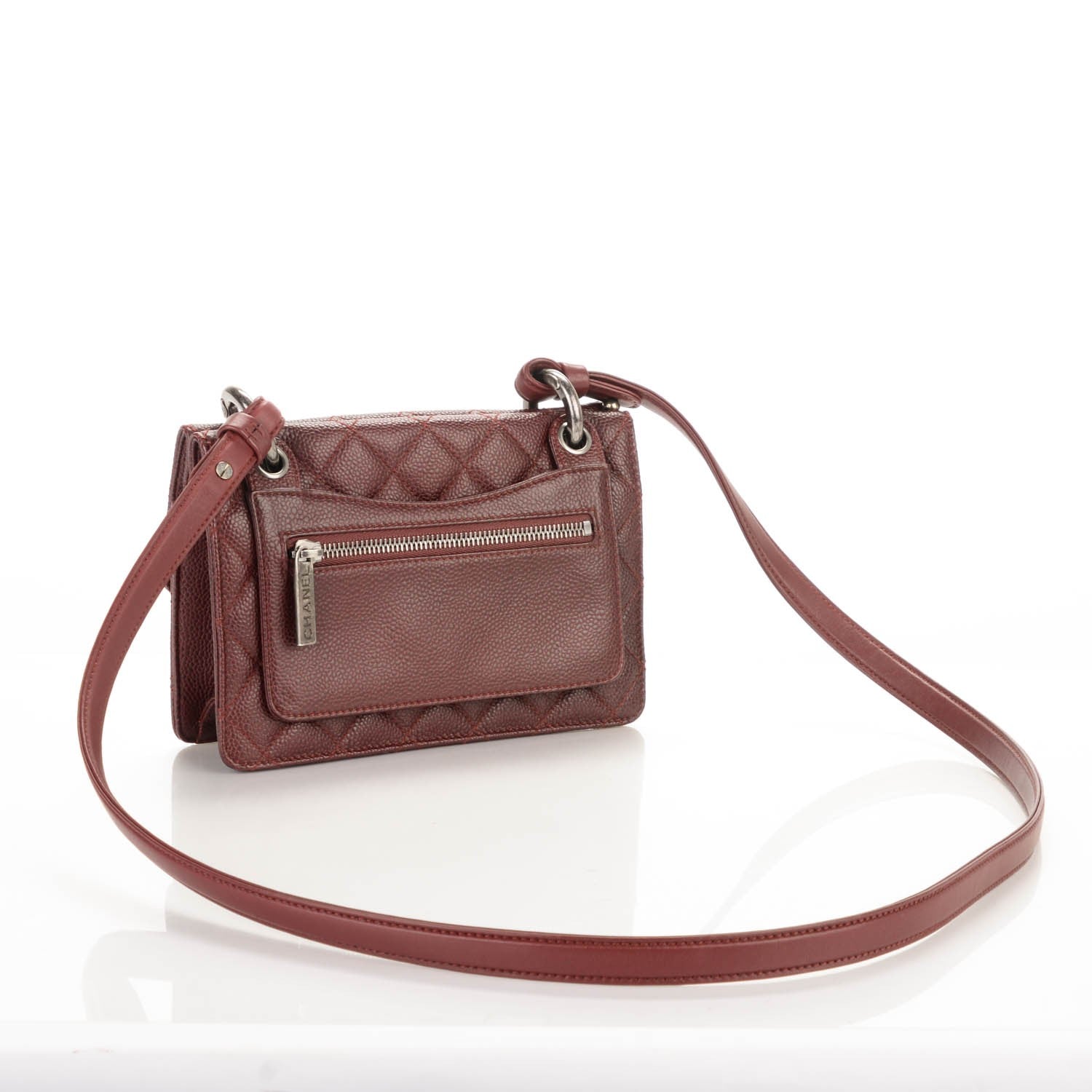 Chanel Caviar Quilted Small Retro Class Flap Burgundy 3 of 6