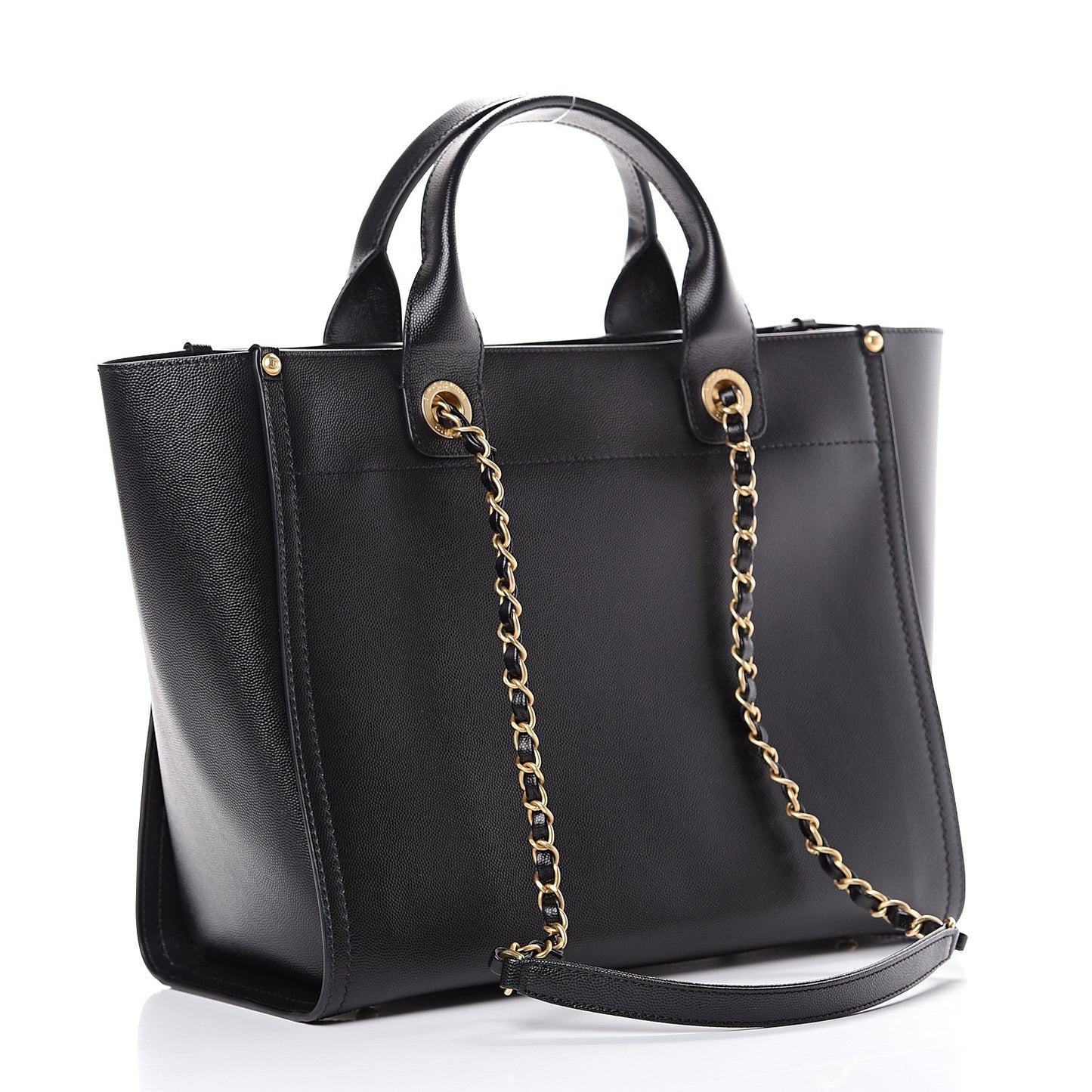 Caviar Small Studded Deauville Tote Black