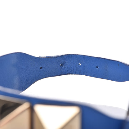 Valentino Garavani Calfskin Macro Rockstud Bracelet Blue 5 of 6