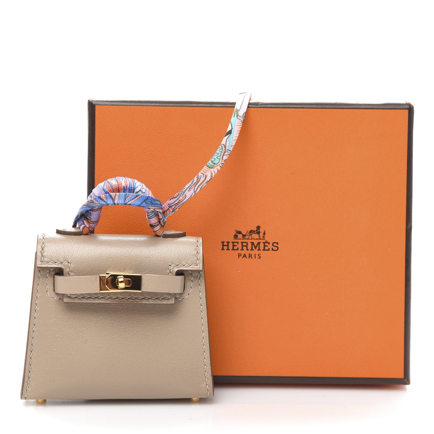 Tadelakt Mini Kelly Twilly Bag Charm Argile