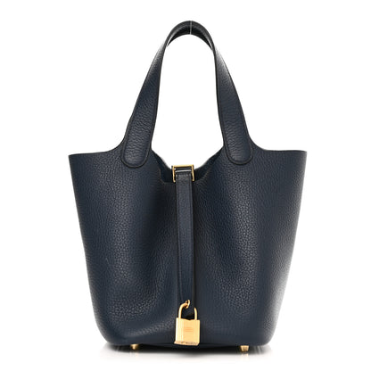 Hermes Taurillon Clemence Picotin Lock 18 PM Bleu Nuit 1 of 11