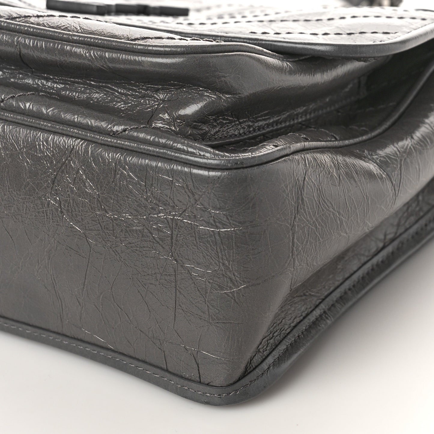 Crinkled Calfskin Matelasse Monogram Medium Niki Chain Satchel Fog