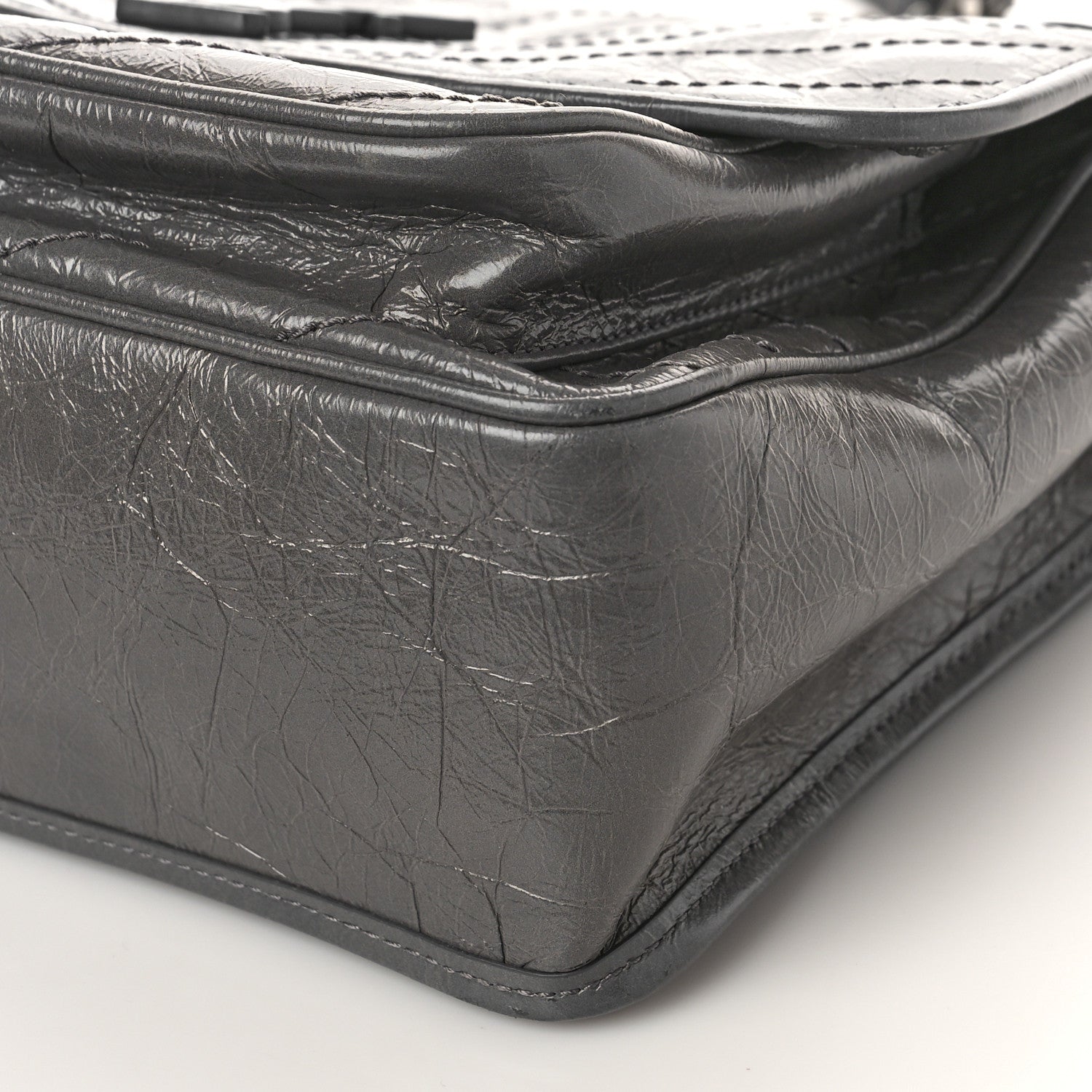 Saint Laurent Crinkled Calfskin Matelasse Monogram Medium Niki Chain Satchel Fog 9 of 9