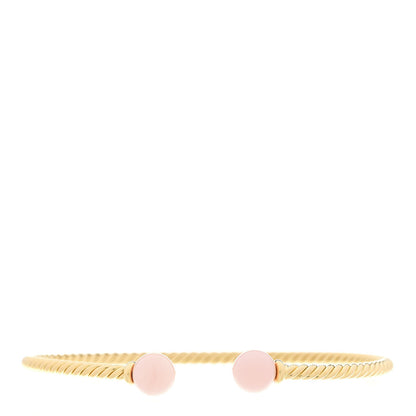 David Yurman 18K Yellow Gold Pink Opal 7mm Solari Bracelet 1 of 4