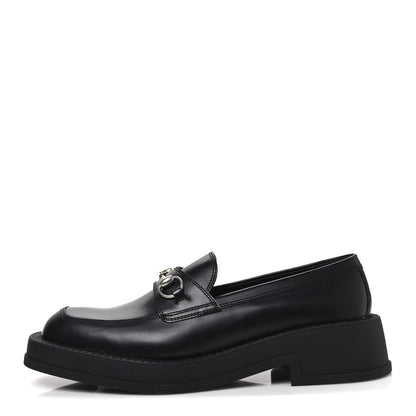 Gucci Calfskin Horsebit Mens Chunky Loafers 10.5 Black 1 of 10