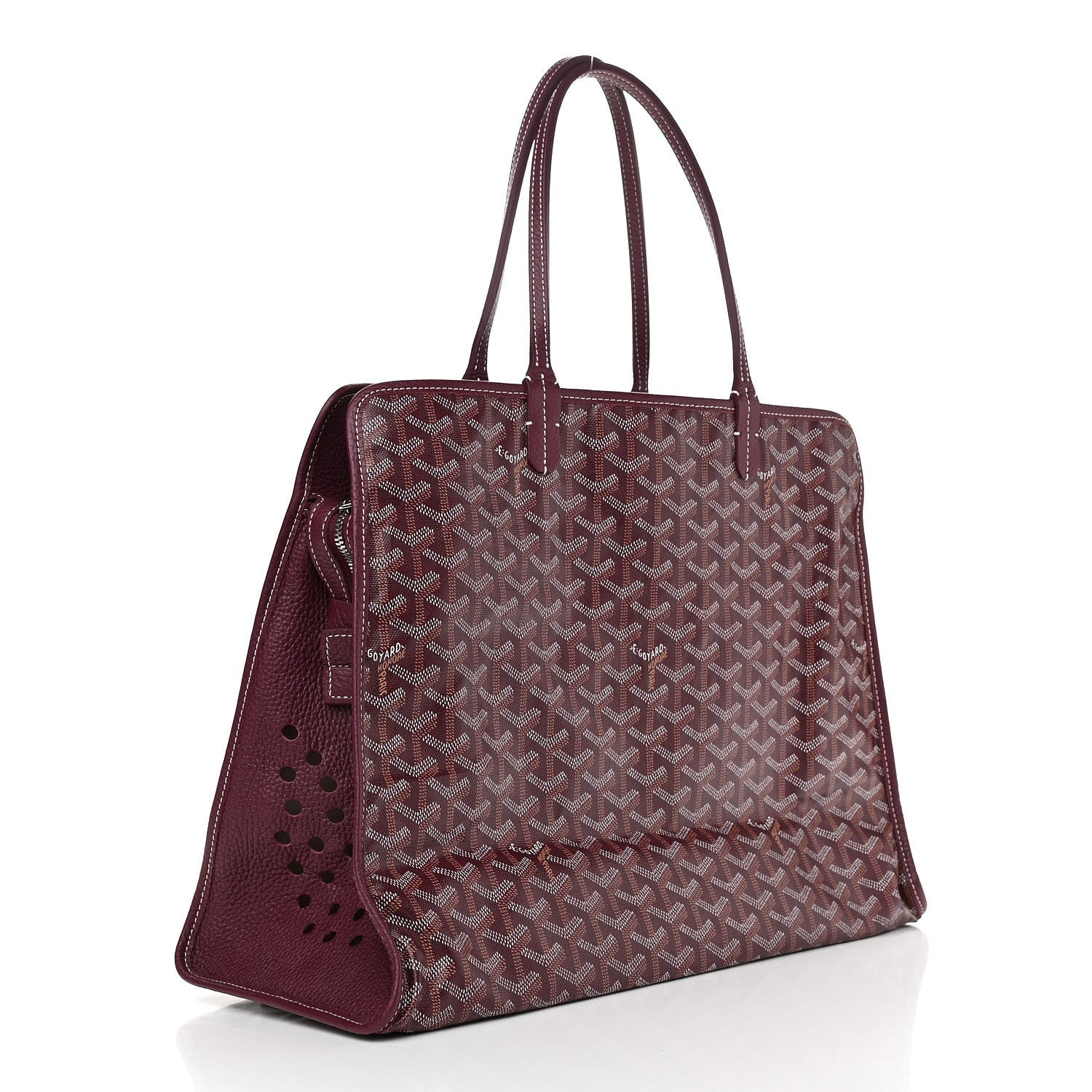 Goyard Goyardine Sac Hardy Pet Carrier PM Burgundy 3 of 10