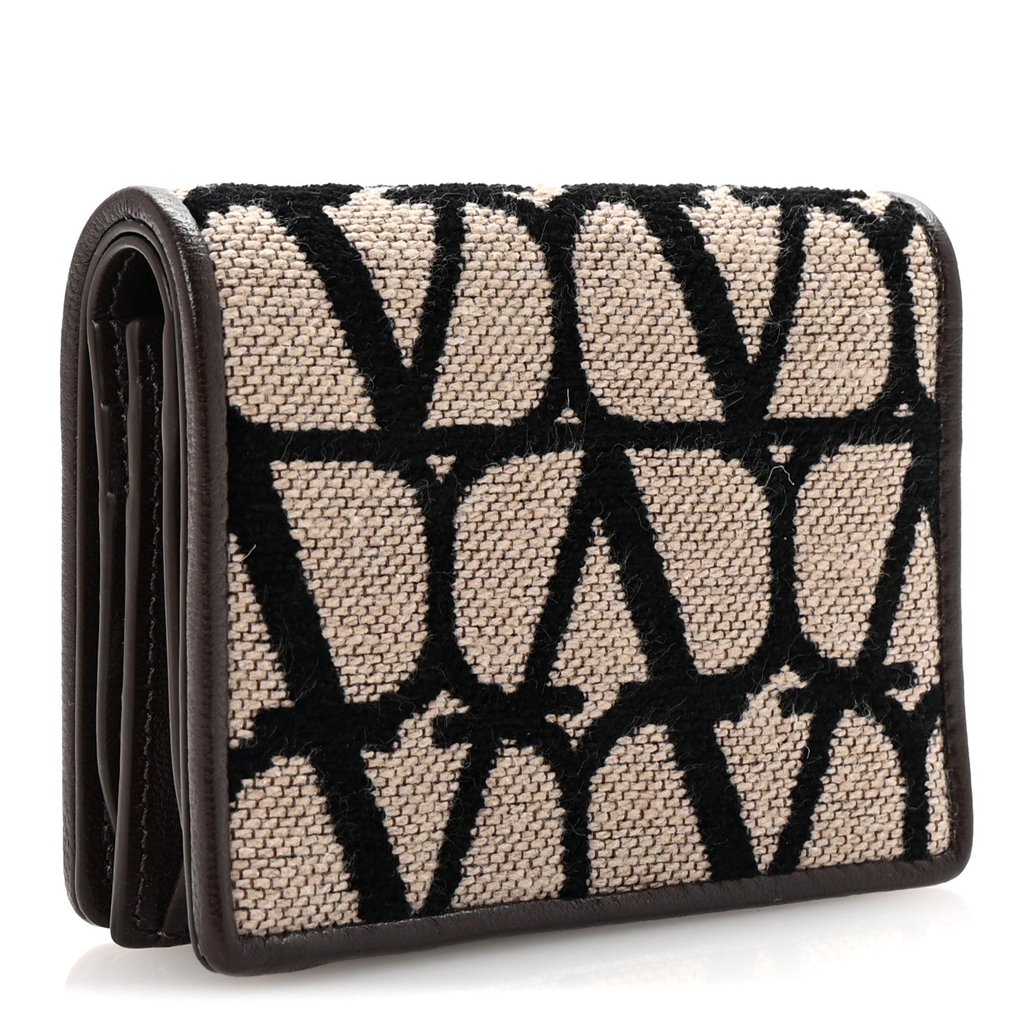 Valentino Garavani Toile Iconographe Small Wallet Naturale Black Fondant 3 of 7