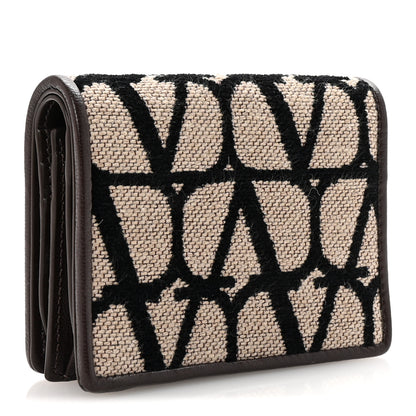 Valentino Garavani Toile Iconographe Small Wallet Naturale Black Fondant 3 of 7