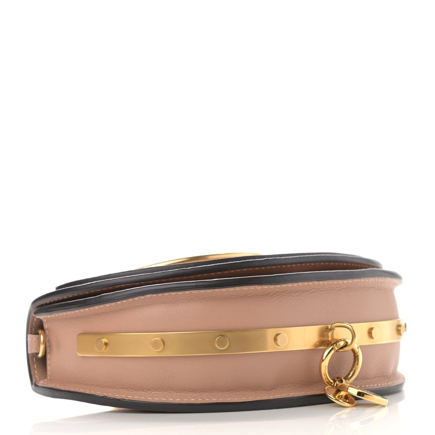 Calfskin Small Nile Bracelet Minaudiere Bag Biscotti Beige