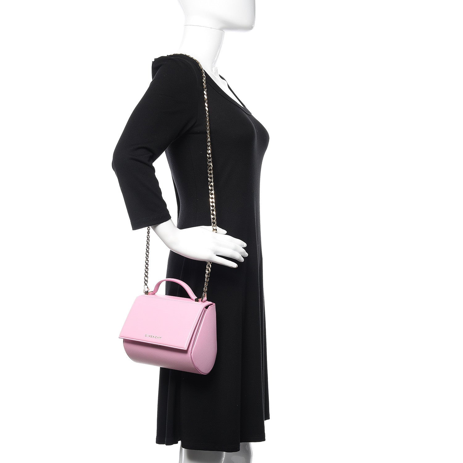 Givenchy Textured Calfskin Mini Pandora Box Chain Crossbody Bag Bright Pink 2 of 10