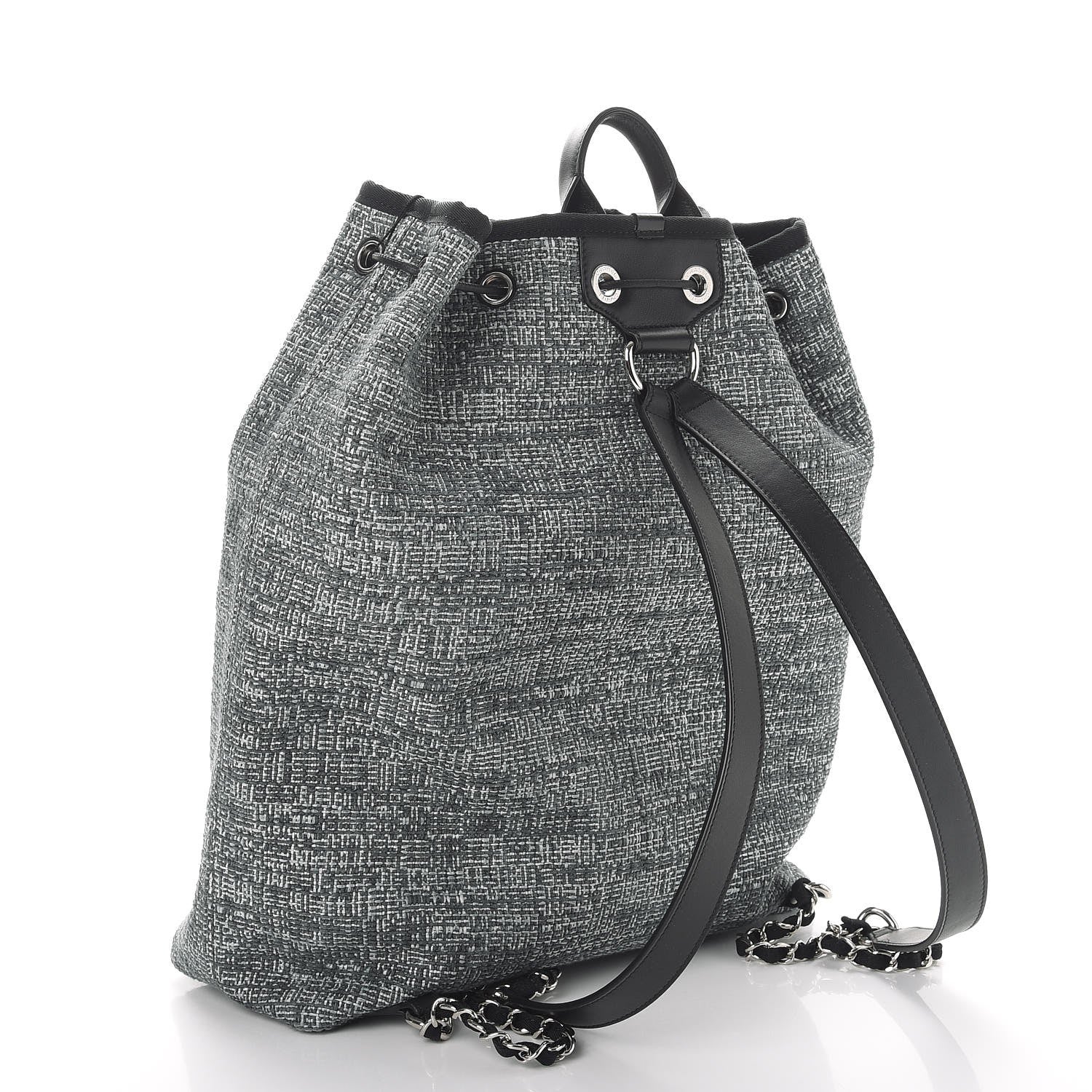 Chanel Canvas Large Deauville Backpack Charcoal 3 of 7