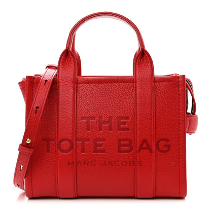 Marc Jacobs Grained Calfskin Small The Tote Bag Red 1 of 10