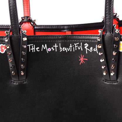 Christian Louboutin Calfskin Beautiful Red East West Cabata Tote Black Multicolor 12 of 12