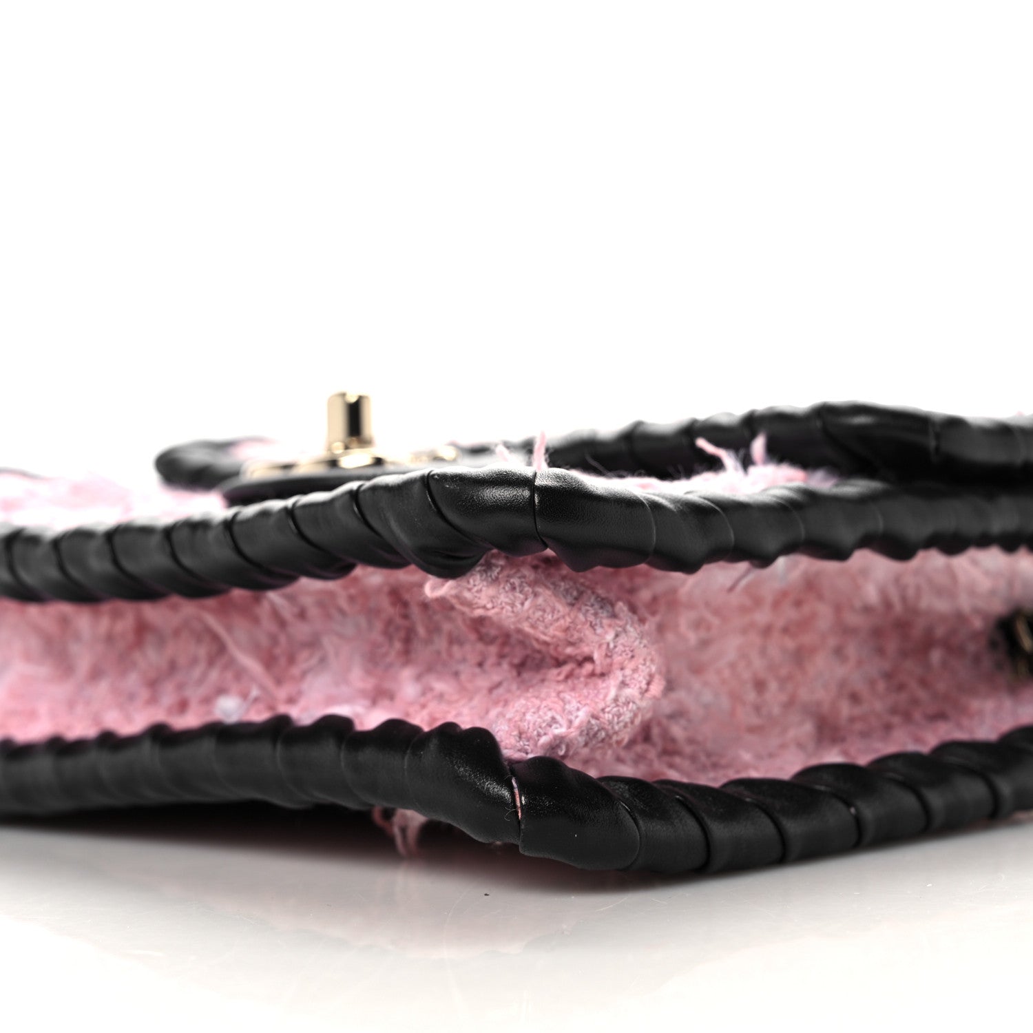 Chanel Tweed Braided Calfskin Mini My Own Frame Flap Pink Black 9 of 10