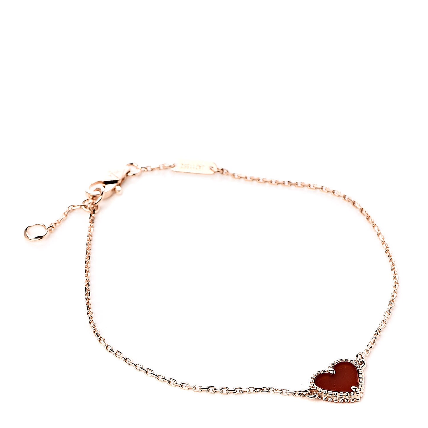 18K Rose Gold Carnelian Sweet Alhambra Heart Bracelet
