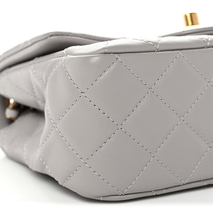 Chanel Lambskin Quilted Mini Pearl Crush Flap Light Grey 9 of 12