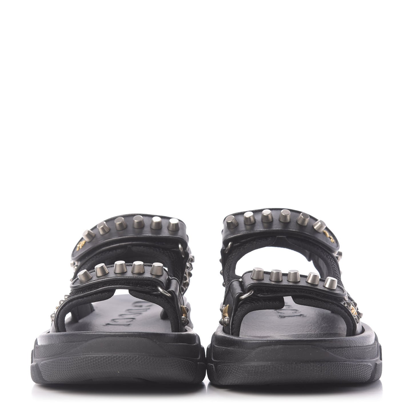 Nappa Mesh Studded Mens Aguru Sandals 7 Black