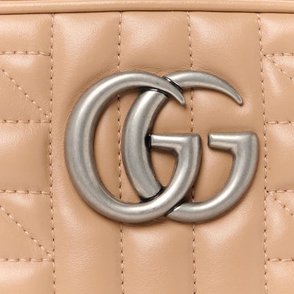 Gucci Calfskin Matelasse Aria Small GG Marmont Chain Shoulder Bag Camelia 9 of 12
