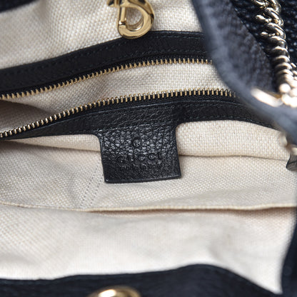 Gucci Pebbled Calfskin Medium Soho Chain Shoulder Bag Black 6 of 15