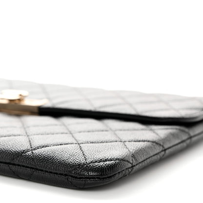 Chanel Caviar Quilted Medium Golden Class Pouch Black 11 of 13