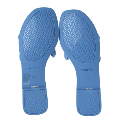 Hermes Rubber Aloha Sandals 38 Blue Vif 6 of 9