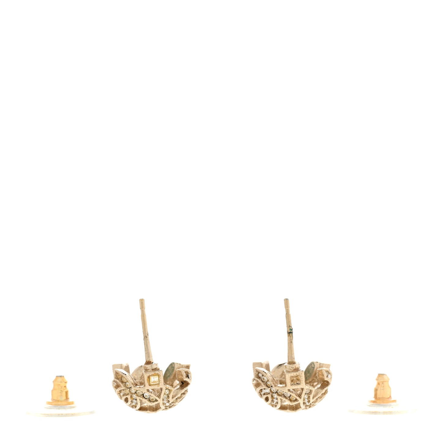 Crystal CC Ball Earrings Gold