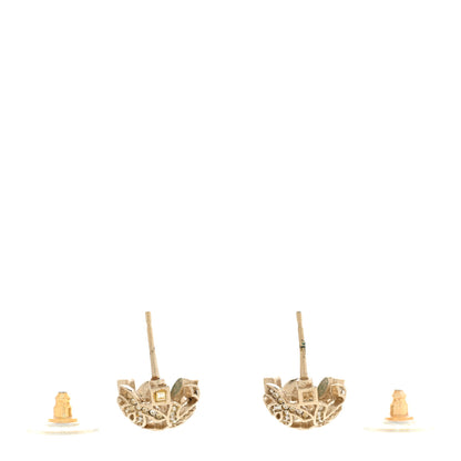 Chanel Crystal CC Ball Earrings Gold 3 of 5