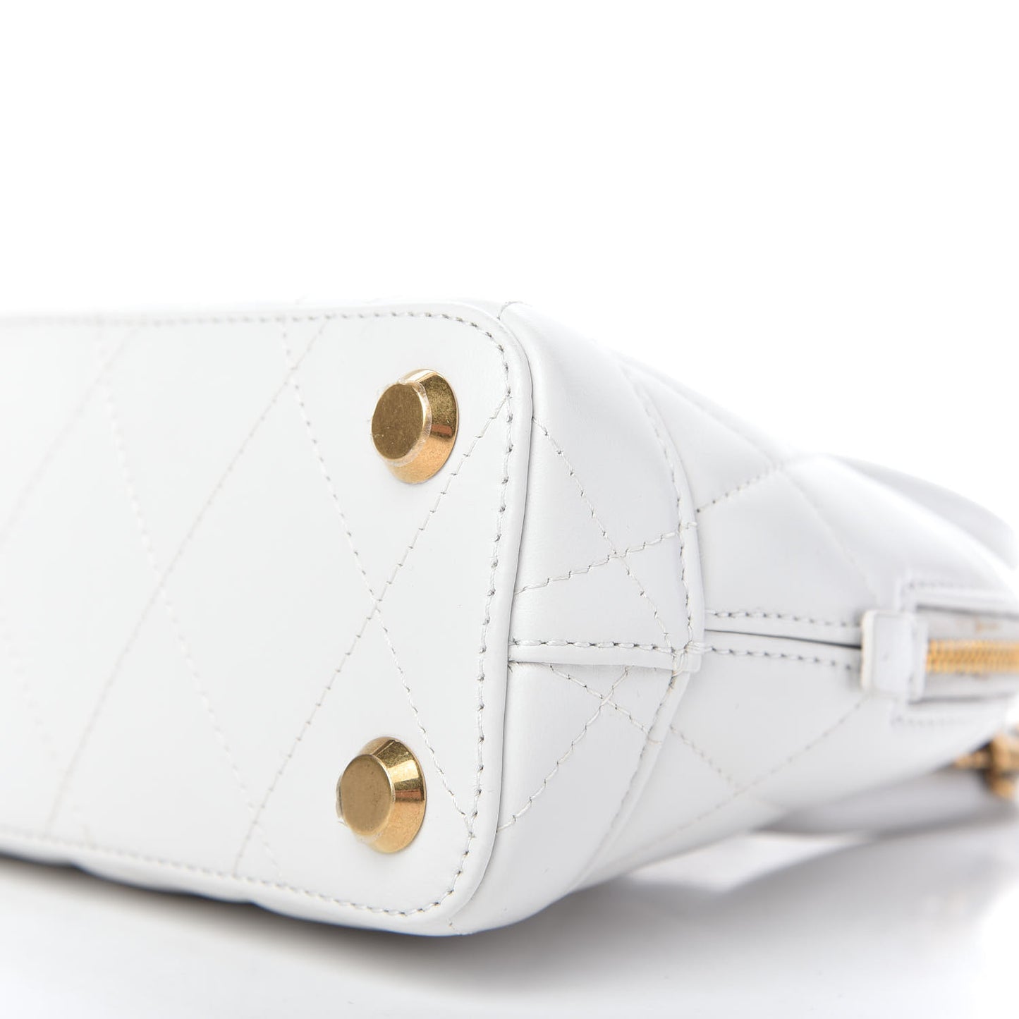 Nappa Calfskin Quilted XXS Ville Top Handle Bag White