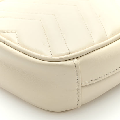 Gucci Calfskin Matelasse Mini GG Marmont Crossbody Bag White 7 of 7