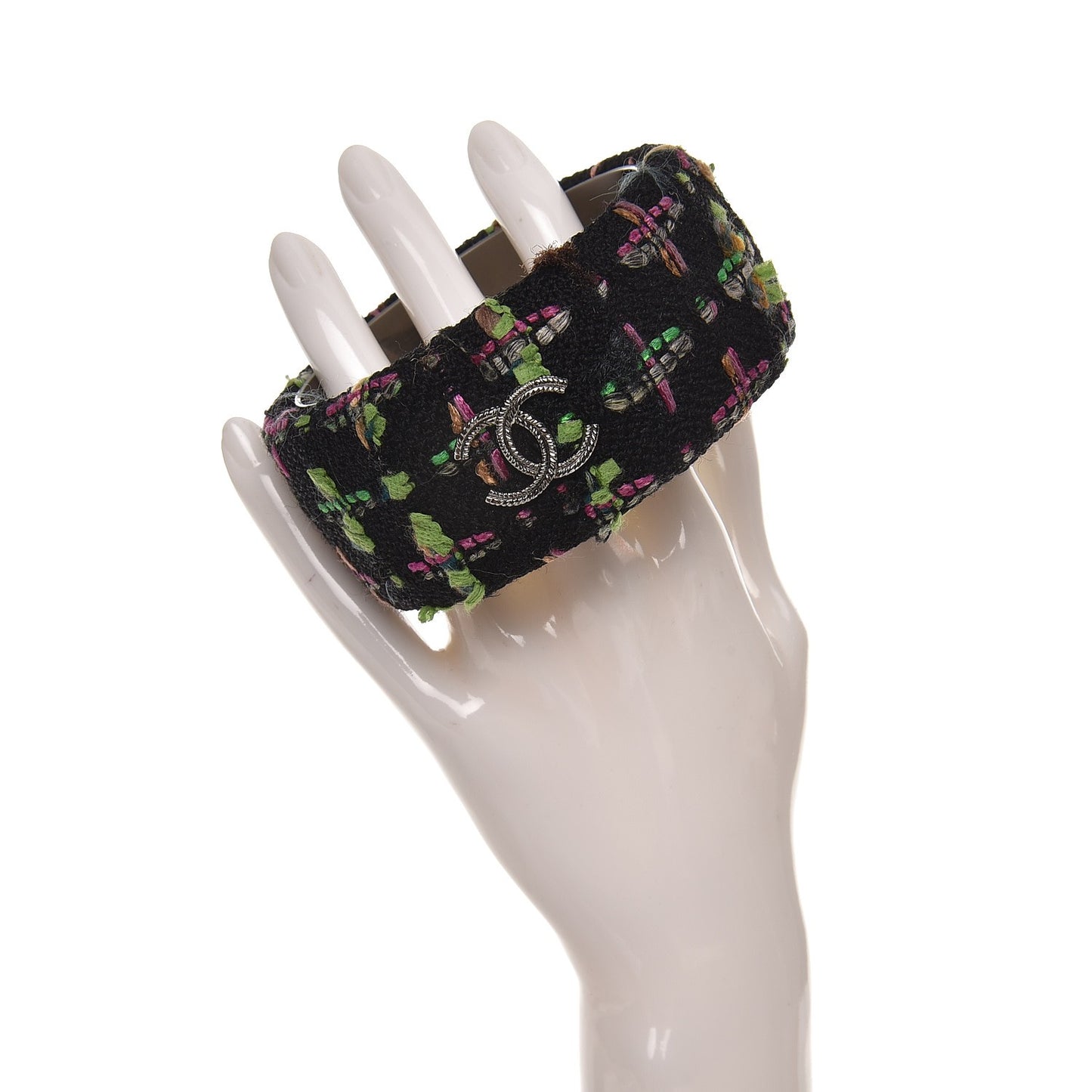 Tweed CC Wide Bangle M Black Multicolor