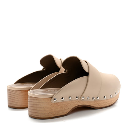 Hermes Calfskin Calya Mules 37 Hetre 4 of 10