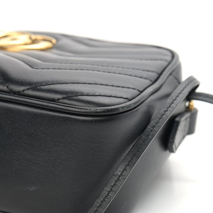 Gucci Calfskin Matelasse Small GG Marmont Chain Shoulder Bag Black 11 of 16