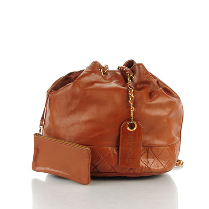 Chanel Lambskin Drawstring Shoulder Bag Light Brown 3 of 9