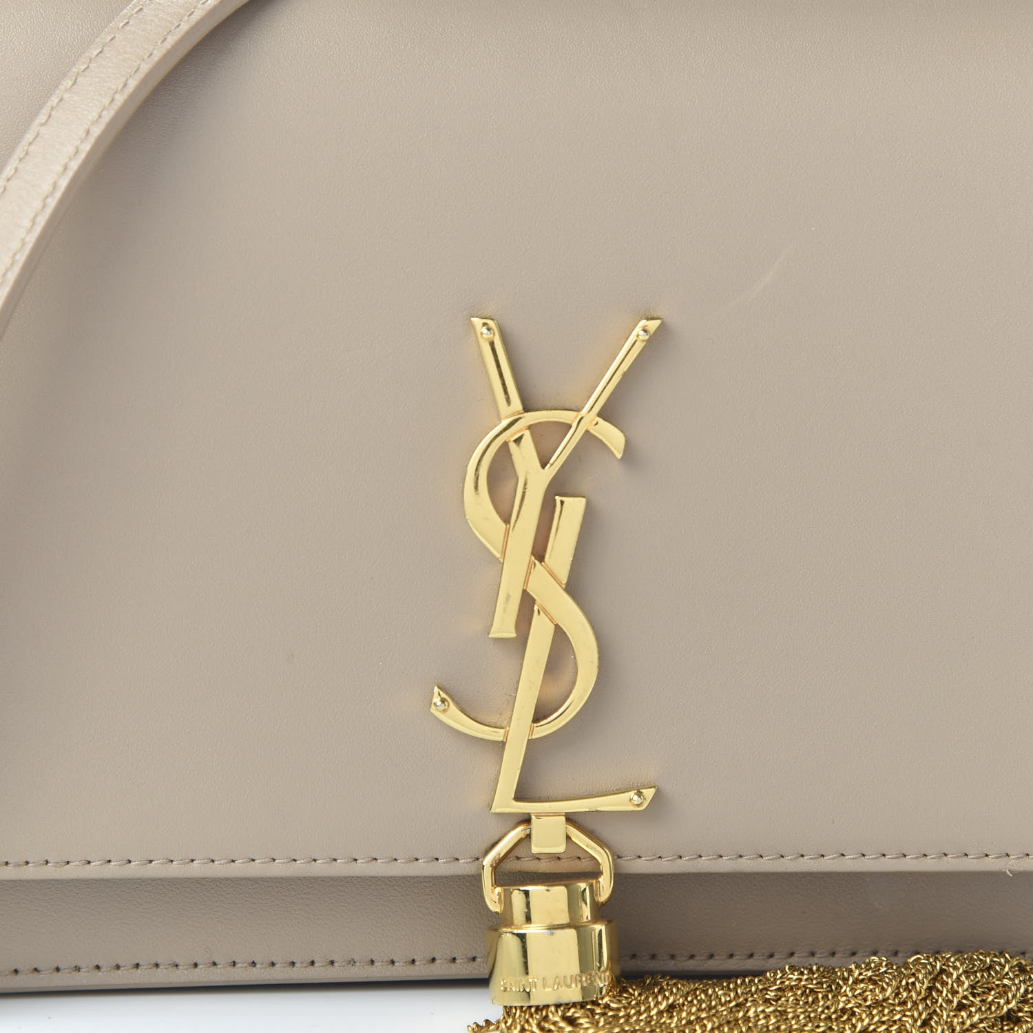 Saint Laurent Smooth Calfskin Classic Monogram Kate Tassel Chain Wallet Nude Powder 9 of 9