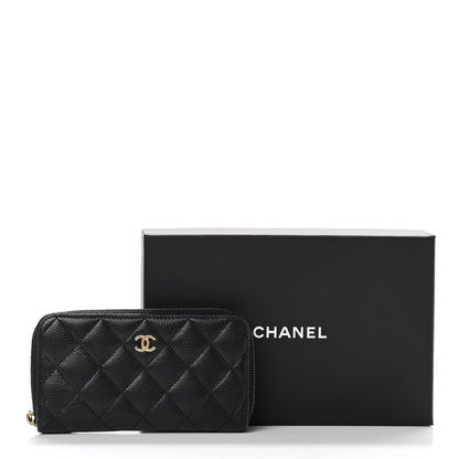 Chanel Caviar Quilted Medium Zip Around Wallet Black 13 of 13