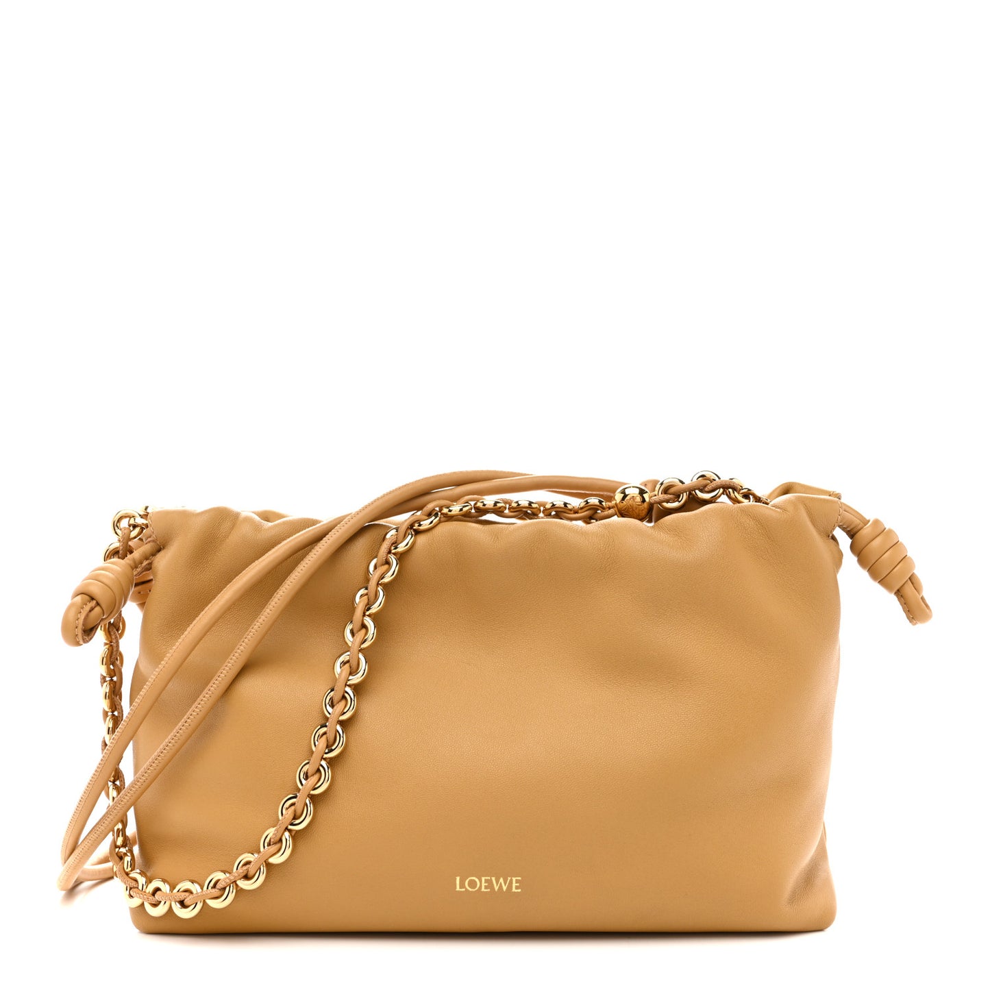 Mellow Nappa Donut Medium Chain Flamenco Knot Clutch Sahara