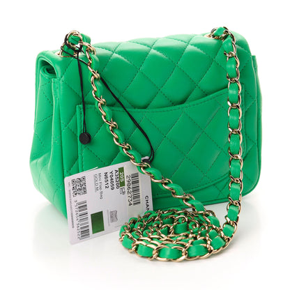 Chanel Lambskin Quilted Mini Square Flap Green 3 of 11