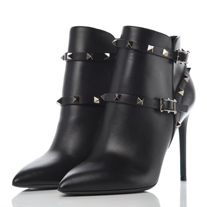 Valentino Garavani Calfskin Rockstud Double Buckle 100mm Ankle Boots 39 Black 3 of 13