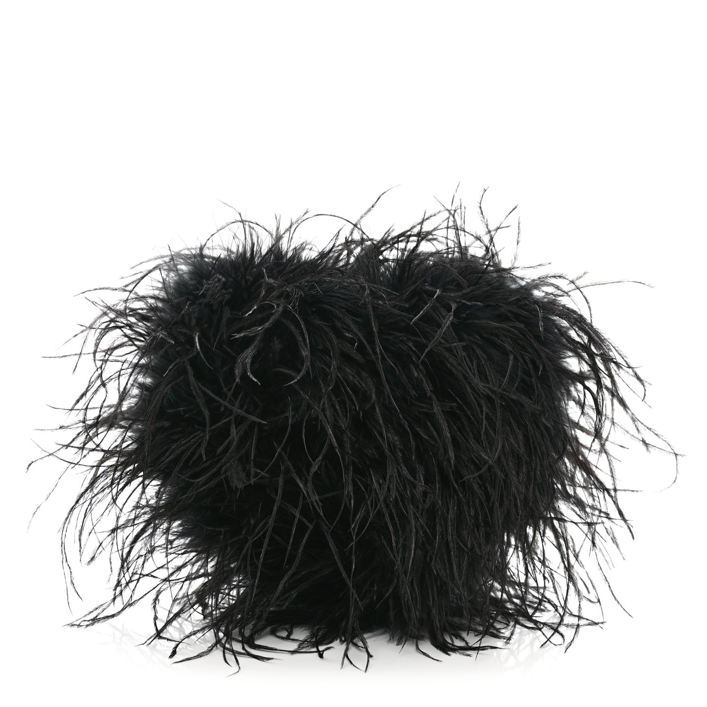 Ostrich Feather Heart Pillow Clutch Black