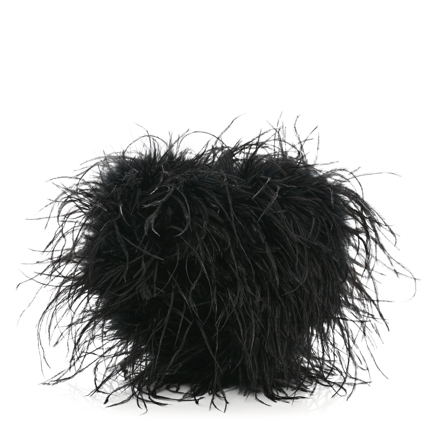 Alexander Wang Ostrich Feather Heart Pillow Clutch Black 1 of 11