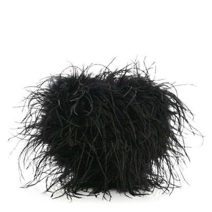 Alexander Wang Ostrich Feather Heart Pillow Clutch Black 1 of 11
