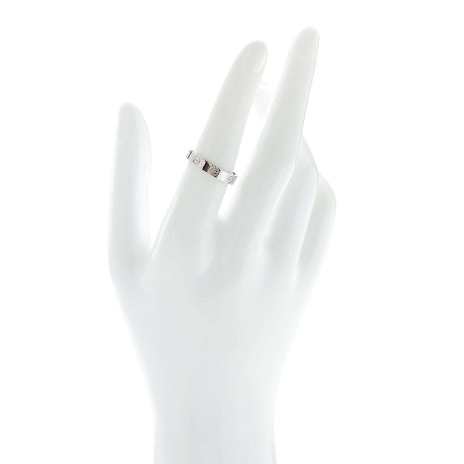 Cartier 18K White Gold 3.5mm LOVE Wedding Band Ring 54 7 2 of 5