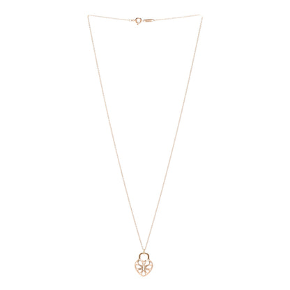 Tiffany 18K Rose Gold Filigree Heart Lock Pendant Necklace 3 of 4