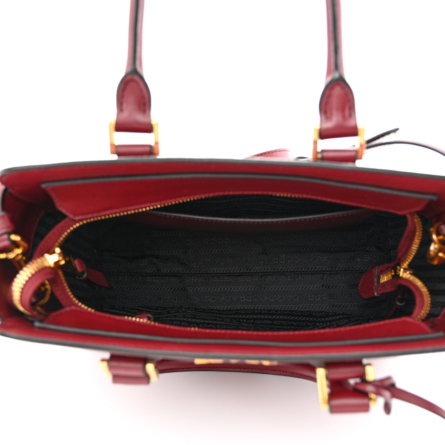 Prada Saffiano Soft Calfskin Small Zippered Tote Cerise 5 of 11