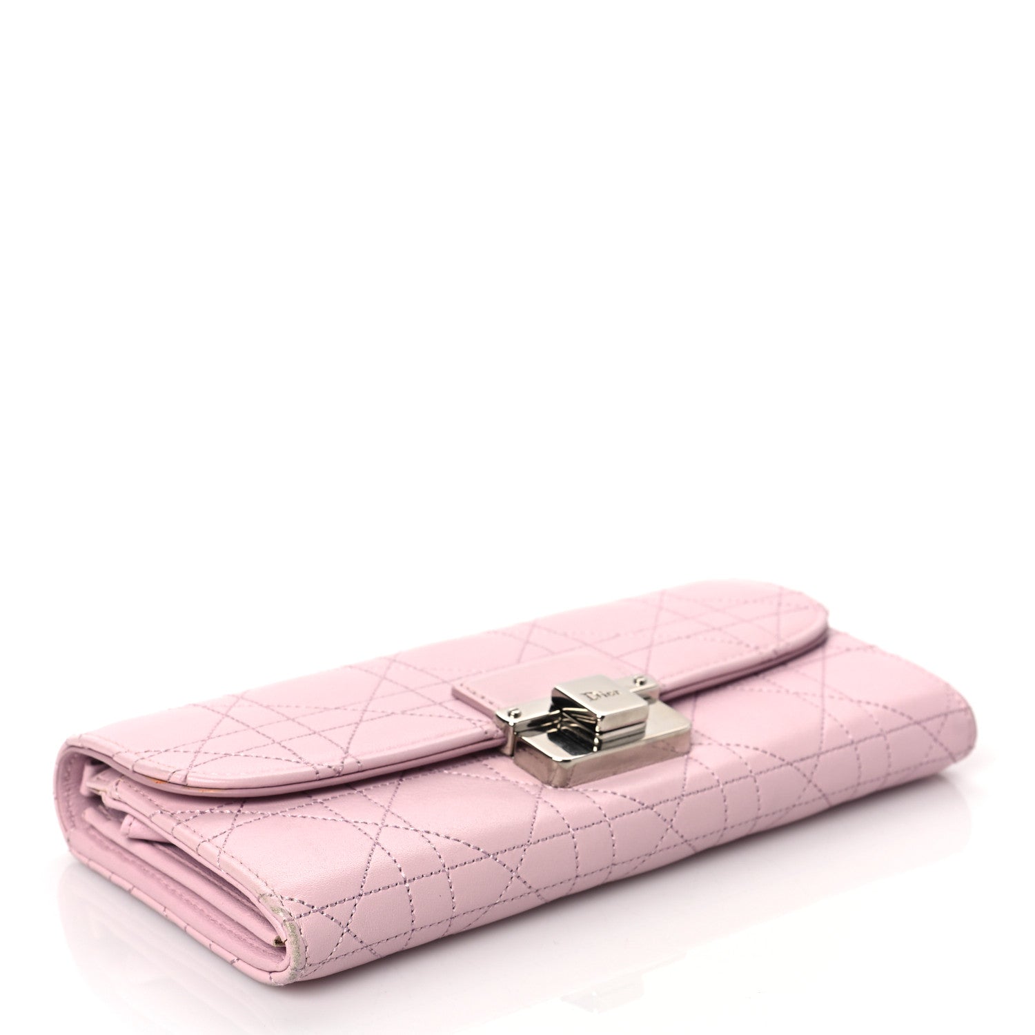 Christian Dior Calfskin Cannage Stitched Diorling Rendezvous Chain Wallet Pink 3 of 7