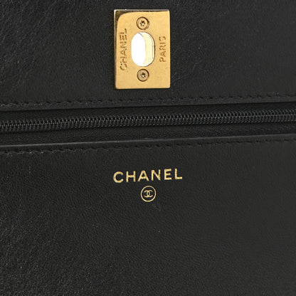 Chanel Shiny Lambskin Quilted Dynasty Wallet On Chain WOC Black 6 of 12