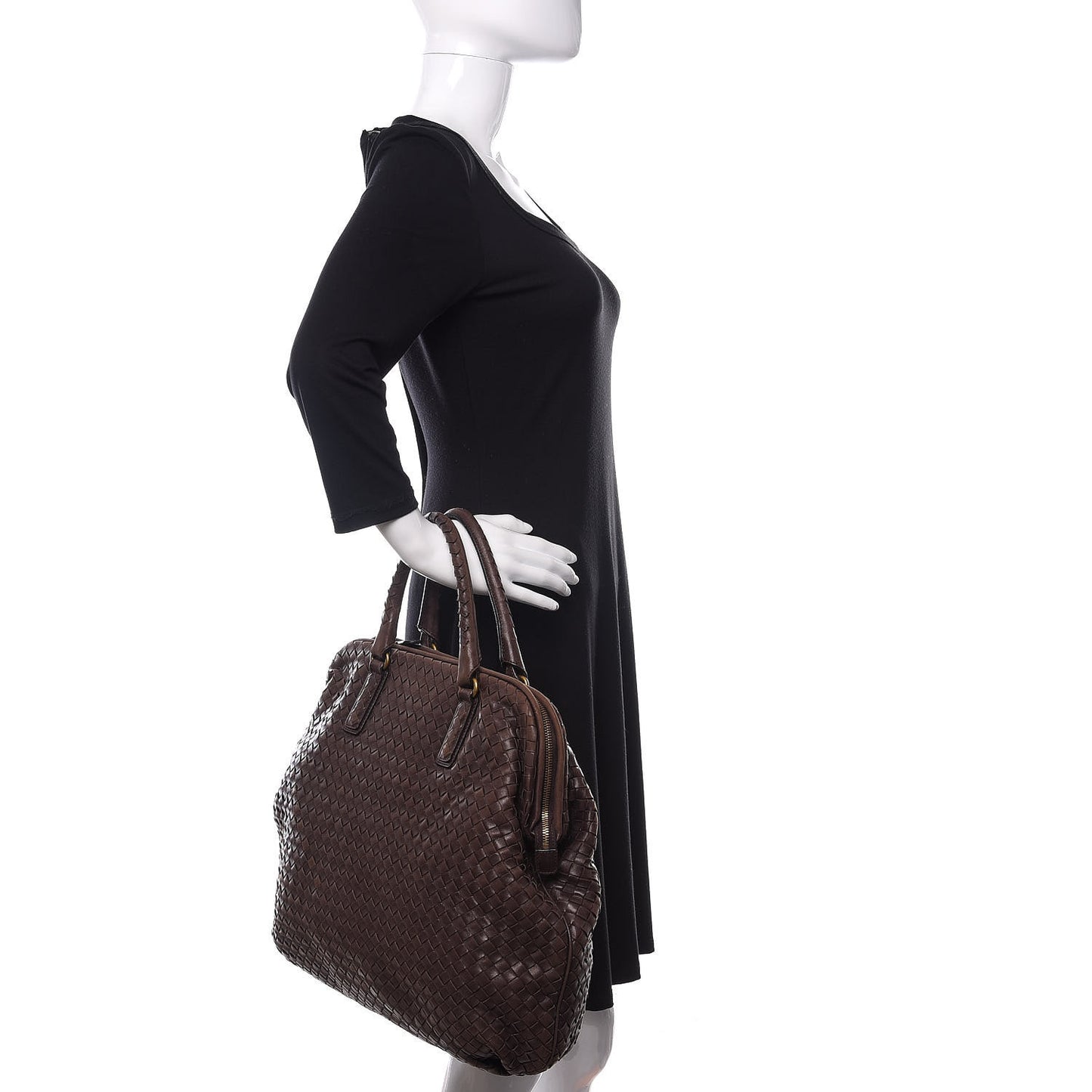 Nappa Intrecciato Frame Tote Ebano