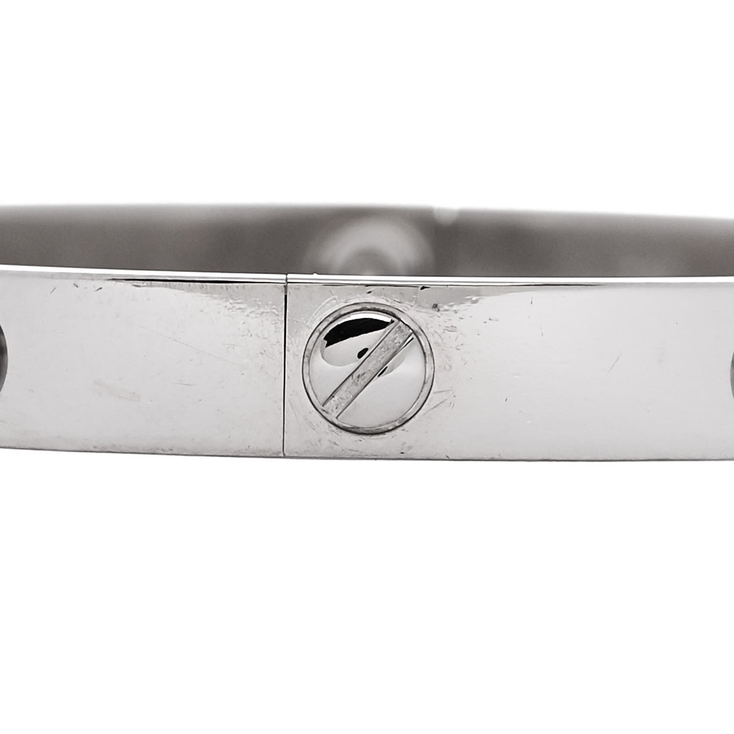 Cartier 18K White Gold LOVE Bracelet 17 5 of 9